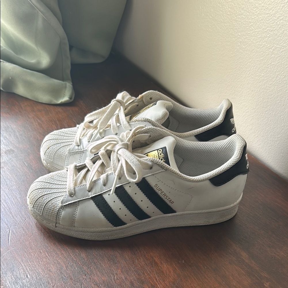 Adidas White and Black Superstar Sneakers